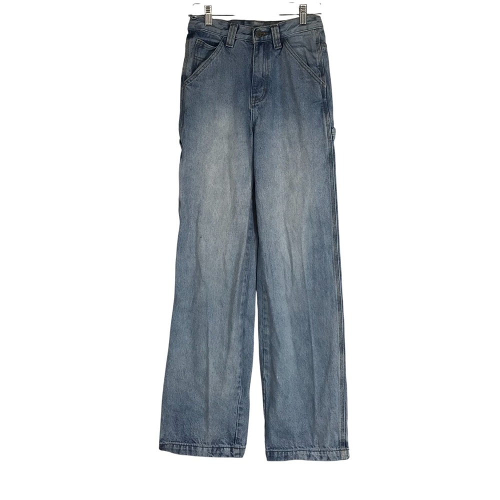 J. GALT - WOMEN'S 5 - BLUE 100% COTTON ADJUSTABALE WAIST CARPENTER JEANS - Picture 1 of 7
